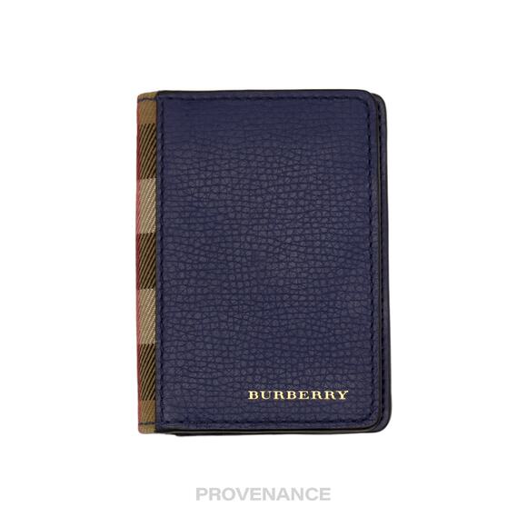 🔴 Burberry Pocket Organizer Wallet - Blue with Nova Check - Picture 1 of 8